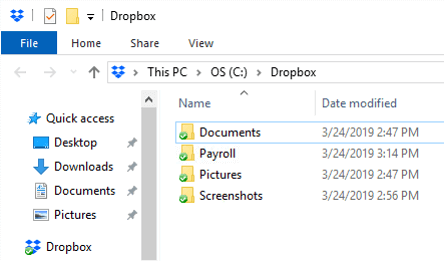 dropbox folders