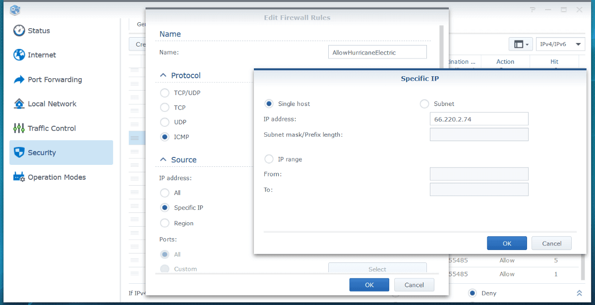 icmp firewall rule