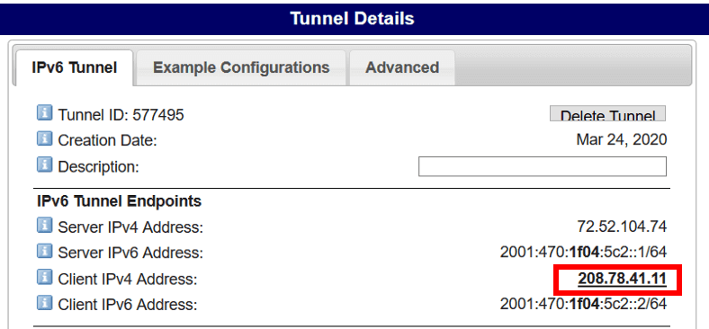 tunnel details