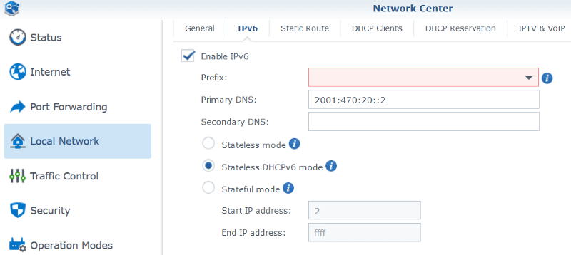 local network DHCP setup