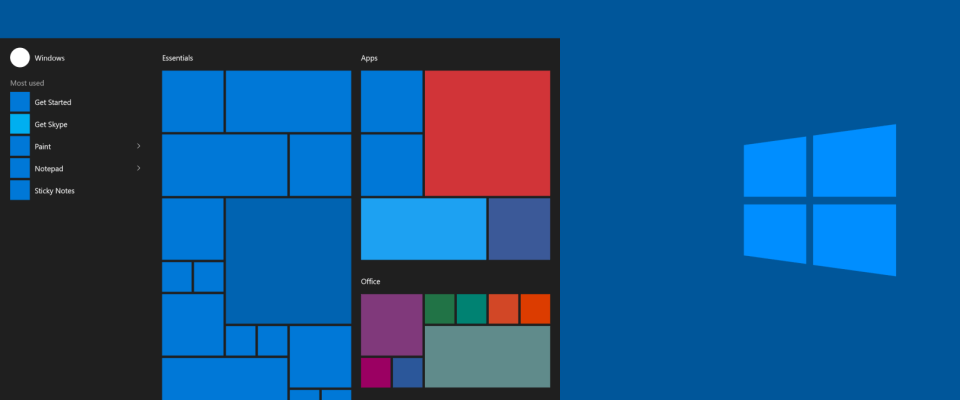 Abstract version of Windows 10 interface